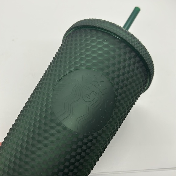 Starbucks dark green jelly, Matt studded 16 ounce cold Tumblr. New. - Picture 2 of 6